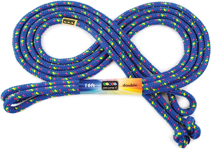 Just Jump It Blue Confetti 16' Double Dutch Jump Rope for Kids and Adults - Image 1